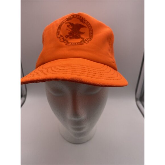 NRA Blaze Orange Vintage Adjustable Baseball Cap Hat Snap-back 90's - Picture 2 of 14